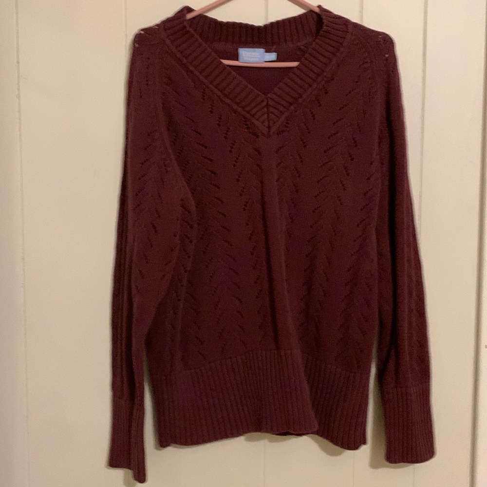 (2 for $30)Denver Hayes Ladies Knit V Neck Sweater euc 2XL